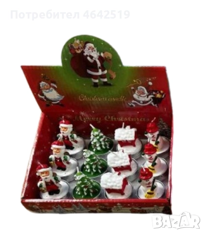 12 Коледни ароматни чаени свещи в кутия, снимка 3 - Декорация за дома - 52336884