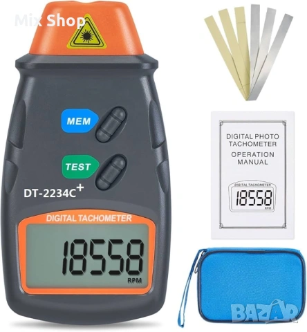 Нов Преносим уред за тестване на скорост на въртене, Обороти, тахометър, снимка 2 - Друга електроника - 53492746