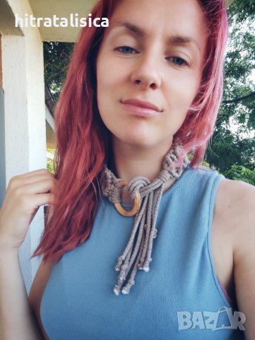 Колие от макраме, снимка 2 - Колиета, медальони, синджири - 41876921