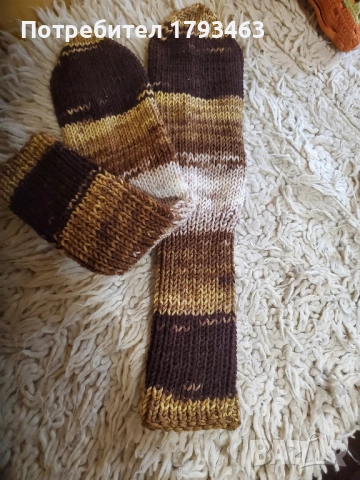 Ръчно плетени дамски чорапи, размер 38, снимка 7 - Дамски чорапи - 51487267