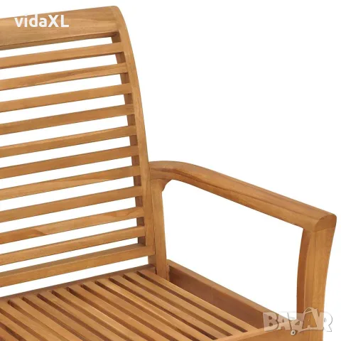 vidaXL Градинска пейка, 112 см, тик масив, снимка 4 - Градински мебели, декорация  - 56147665