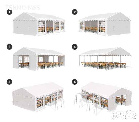 Шатра за събития 4х6/8/10 м, UV 500 г./кв.м.#70503, снимка 5 - Градински мебели, декорация  - 51140312