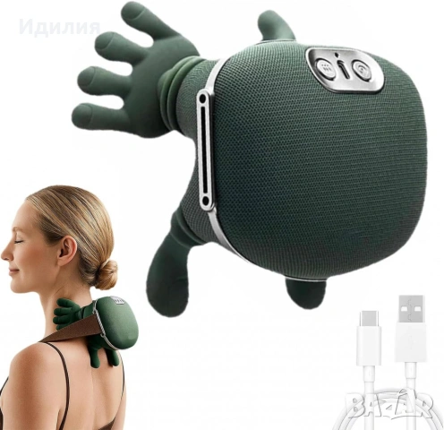 Масажор за врат и рамене с топлина, USB зареждане - 4D масаж, снимка 9 - Масажори - 53467050