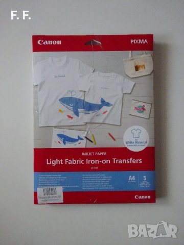 Фотохартия Canon LF-101 Light Fabric Iron-On Transfers A4 5 листа, снимка 2 - Консумативи за принтери - 42678909