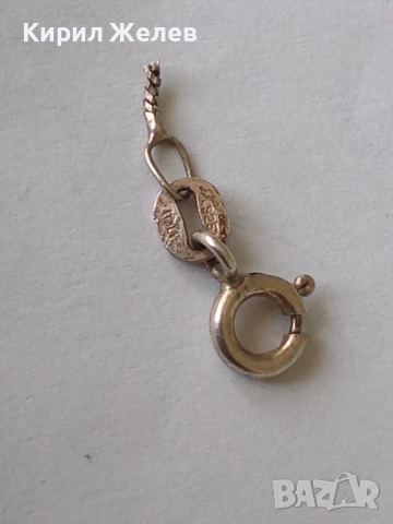 Сребърна карабинка закопчалка 33152, снимка 6 - Колиета, медальони, синджири - 52243687