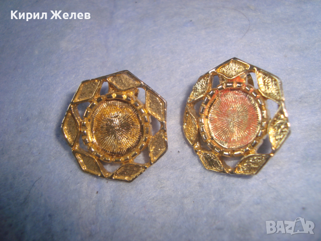 СТАРИ ПОЗЛАТЕНИ ВИНТИДЖ БРОНЗОВИ АРТ ДЕКО ОБЕЦИ 26134, снимка 3 - Обеци - 36249386