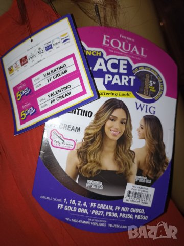 Valentino-Нова  с етикет дълга чуплива перука тъмнокестеняво към русо, снимка 10 - Аксесоари за коса - 38925820