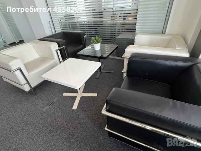 🛋️Продавам офис мека мебел – 4 дизайнерски фотьойла + 2 масички, снимка 1