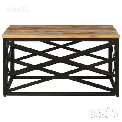 vidaXL Маса за кафе, 68x68x35 см, регенерирано дърво масив(SKU:330075), снимка 2 - Маси - 49013161