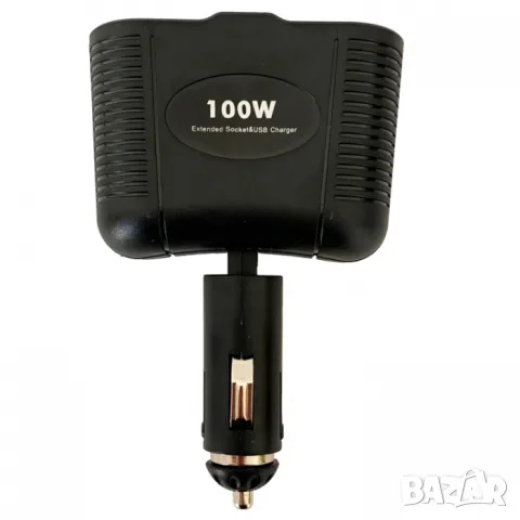 Разклонител за запалка с 2 гнезда и USB порт 100 W