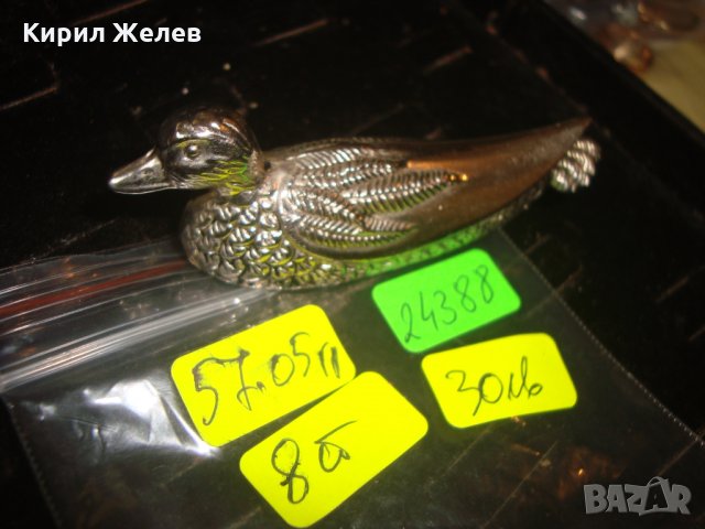 СРЕБРИСТА МЕТАЛНА ПАТИЦА СТАТУЕТКА МАРКИРАНА 24388 34591, снимка 7 - Колекции - 34376455