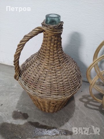 Продавам плетени кошници, плетен панер и плетена стъклена дамаджана от старо време., снимка 11 - Декорация за дома - 41775692