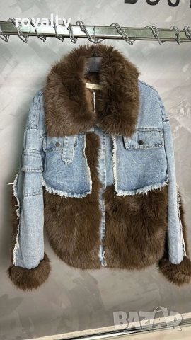Дамско Зимно Яке Деним Парка, снимка 8 - Якета - 52183145