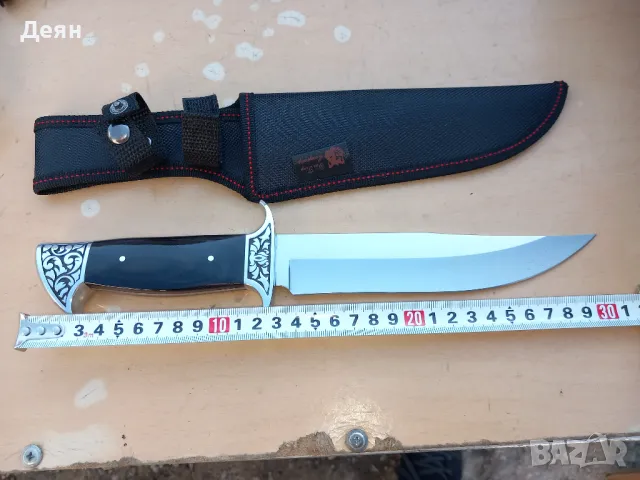 Нож ловен с орнаменти, снимка 2 - Ножове - 49367865
