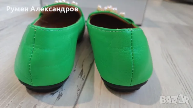 Чисто нови дамски ниски обувки от зелена еко кожа размер 38, снимка 6 - Дамски ежедневни обувки - 55944012