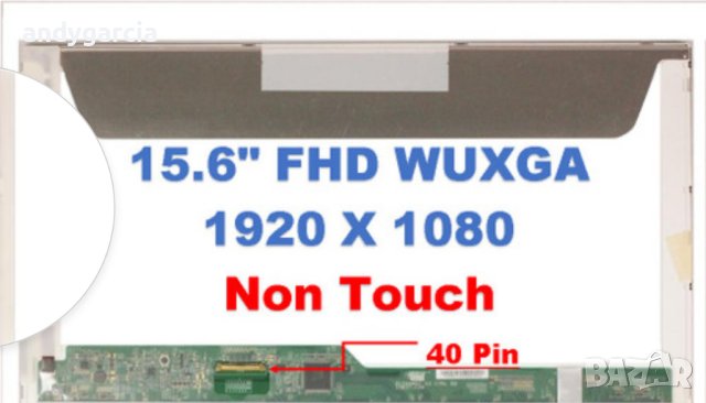 15.6" LCD Screen DELL PRECISION M4800 1920x1080 Full HD IPS 40 pin дисплей матов, снимка 1