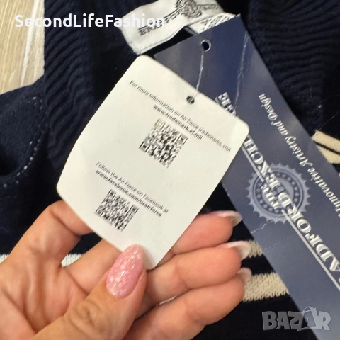 Bradford Exchange USAF USA Плетена блуза Henley Air Force размер М нова, снимка 4 - Блузи - 52468283