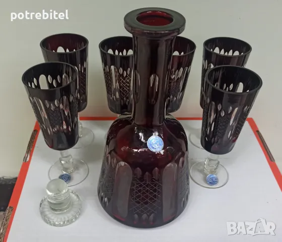 Сервиз BUZAU PERLA LUX - комплект 6 чаши + гарафа, снимка 4 - Други ценни предмети - 50384669