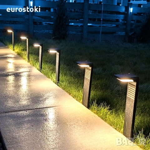 Calflux Комплект от 2 броя соларни лампи за външна градина, за пътеки, морава