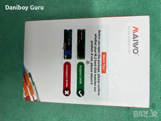 Дубликатор MAIWO K3016S 2 Bay m.2 SATA докинг станция, кутия за външен SSD M2 b key , m key, снимка 6 - Други - 49930777