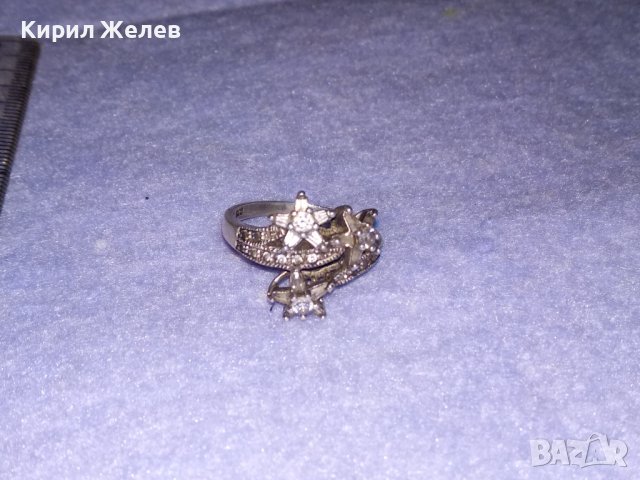 ЗВЕЗДОВИДЕН СРЕБЪРЕН СКЪПОЦЕНЕН ПРЪСТЕН СРЕБРО 925 с ФАСЕТИРАНИ ЮВЕЛИРНО ЦИРКОНИ РЪЧНА РАБОТА 36404 , снимка 15 - Пръстени - 39460679