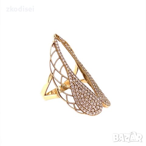 Златен дамски пръстен 4,40гр. размер:59 14кр. проба:585 модел:17502-2, снимка 3 - Пръстени - 41592104