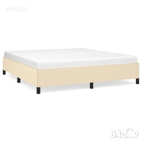 vidaXL Рамка за легло без матрак, кремава, 180x200 см, плат