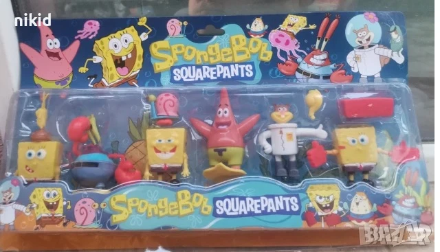 6 бр големи Спонджбоб Спондж Боб Квадратни гащи Spongebob фигурки играчки пластмасови топери