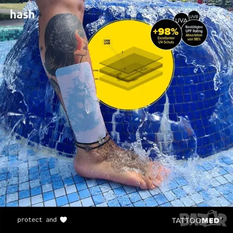 Филм за заздравяване на татуировки TattooMed MILKY 98% UV и дишащ за кожата - Ролка (2m x 20cm)