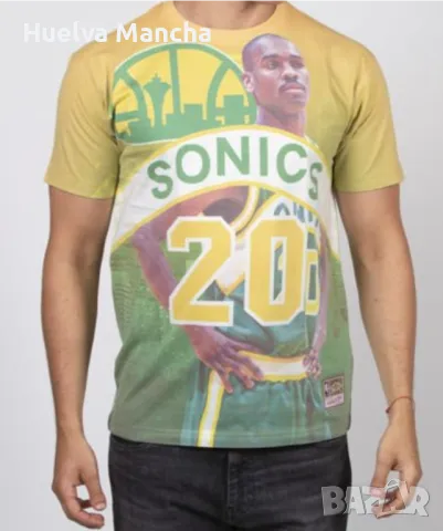 Фланелка на Мitchell & Ness t-shirt Seattle Supersonics #20 Gary Payton , снимка 8 - Тениски - 49600828
