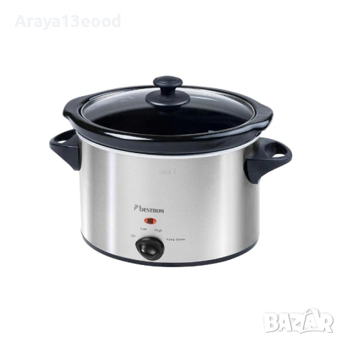 Уред за бавно готвене от неръждаема стомана Bestron ASC350, сребрист, снимка 5 - Мултикукъри - 53869223