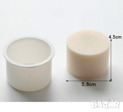 цилиндър кръг кръгъл кръгла кашпа кексче силиконов молд форма свещ  фондан гипс шоколад сапун свещ, снимка 2 - Форми - 35828358