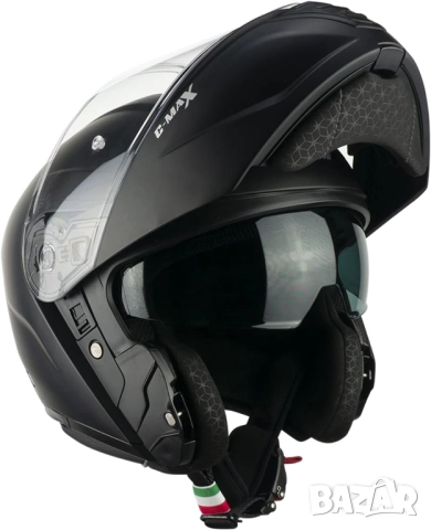 Модуларна Мото Каска - CGM 569A C-MAX MONO, Черна, Размер S(55–56 см), ECE-R 22.06, с 2 Визьора!, снимка 3 - Други - 52124097
