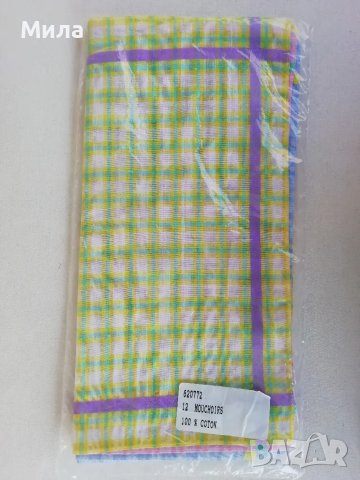 Нов комплект 12 носни кърпички,100% памук,30/30 см, снимка 2 - Колекции - 47721604