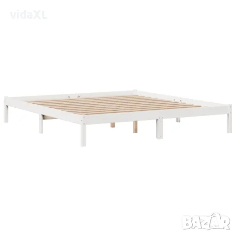 vidaXL Легло с етажерка за книги, без матрак, 180x200 см, бор масив, снимка 5 - Спални и легла - 56147068
