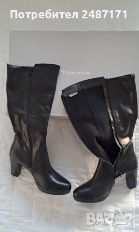 Нови елегантни дамски ботуши на ток Tamaris, снимка 4 - Дамски ботуши - 52795991