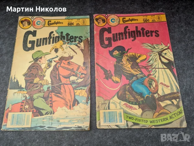 2 броя комикси Gunfighters, Charlton Comics, 1981-1982