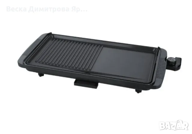 Скара Rosberg, 2000W, плоча с 2 зони на печене, Незалепващо покритие, Черен