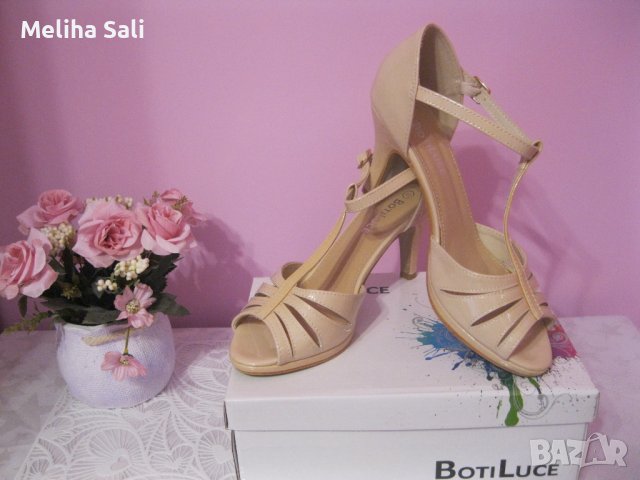 Страхотни лачени сандали в телесен цвят - нови, снимка 7 - Сандали - 40939020