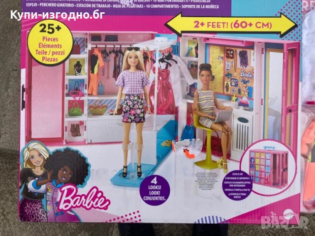 Детски комплект за игри - Barbie Dream Closet 60см , розов, снимка 4 - Играчки за стая - 39675003