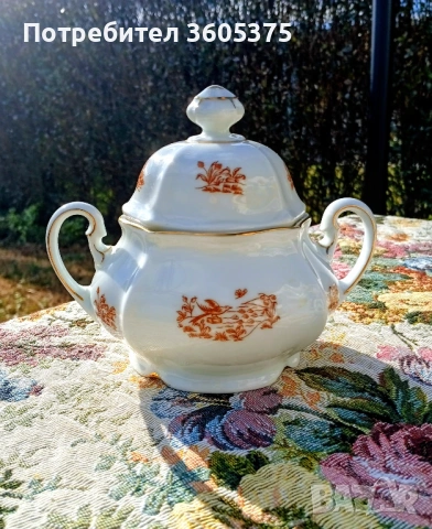 Стар порцеланов сервиз за кафе от Bohemia Чехословакия , снимка 5 - Други ценни предмети - 53101150