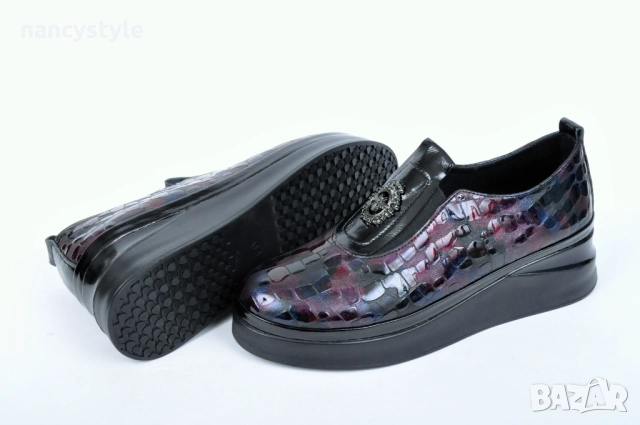 NEW! Ефектни дамски обувки Естествена кожа - Лак - Два цвята, снимка 9 - Дамски ежедневни обувки - 51719499