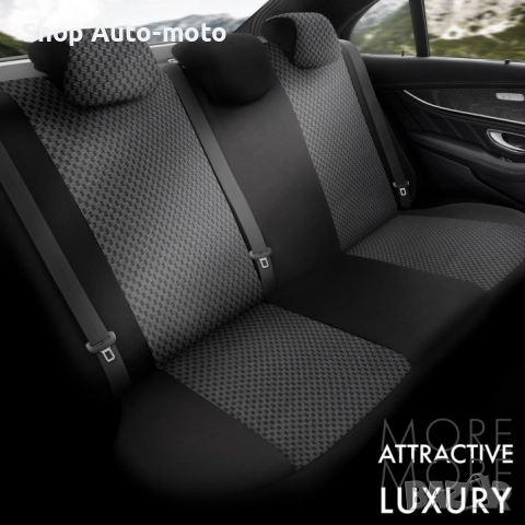 К-т Луксозна Тапицерия Automat-OTOM, Текстил с еко кожа, TORO Design, Черна със сив шев, снимка 5 - Аксесоари и консумативи - 52795422