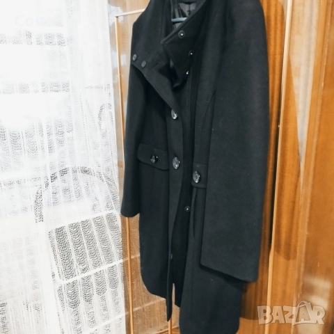 Дамско палто, черно с големи копчета  , снимка 5 - Палта, манта - 52592466