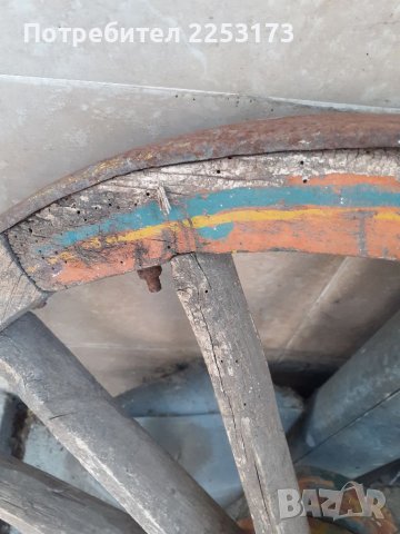 Старо колело от каруца, снимка 3 - Декорация за дома - 41466587
