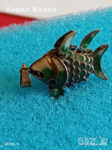 Сребърна висулка във формата на подвижна Риба 🐟 популярен талисман много красива 52543, снимка 5 - Колиета, медальони, синджири - 53073475