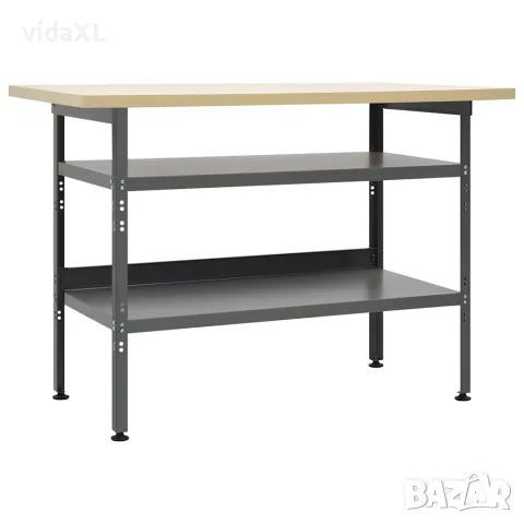 vidaXL Работна маса, сива, 120x60x85 см, стомана
