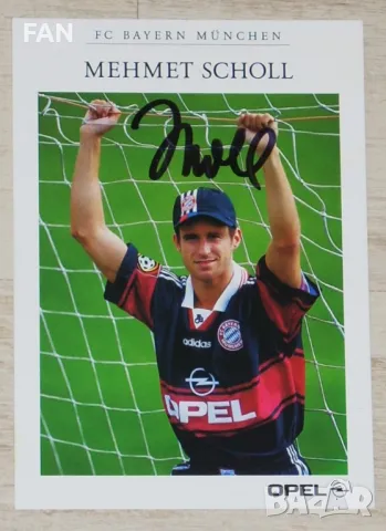 Мемет Шол (Байерн Мюнхен) - ОРИГИНАЛНА картичка с АВТЕНТИЧЕН автограф сезон 1997/98, снимка 1