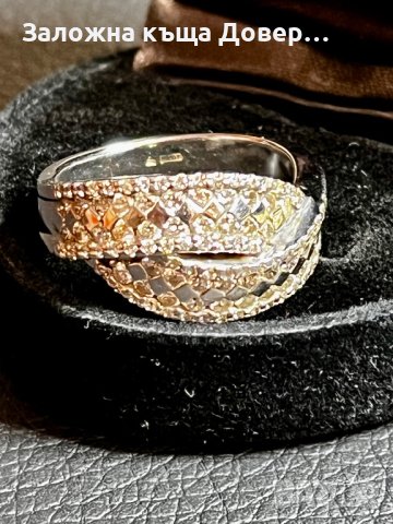Златен пръстен ДИАМАНТИ Бяло злато 14 карата 585 zlaten prasten gold, снимка 15 - Пръстени - 44264846