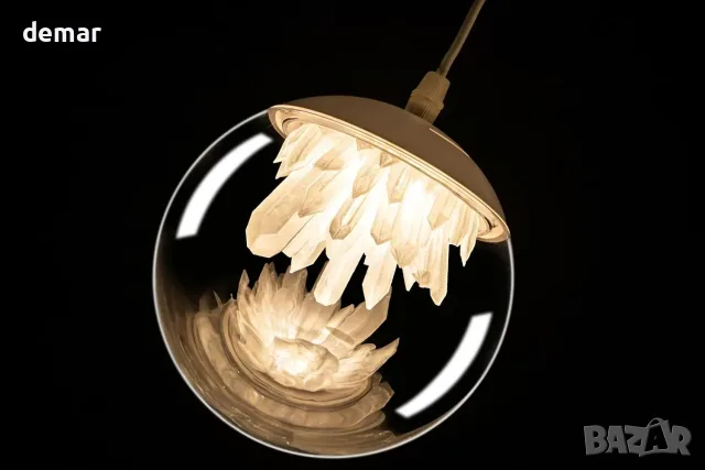 Полилей NexLume Ceiling Crystal Pendant Light с LED кристален клъстер и регулируема височина